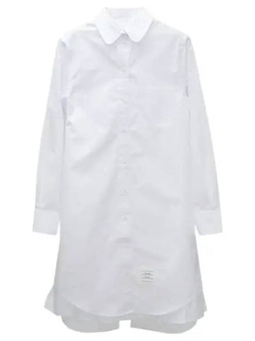 Solid Poplin Pleated Back Shirt Dress Women - THOM BROWNE - BALAAN 1