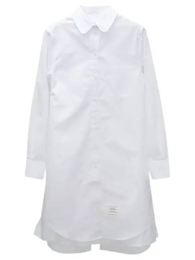 Solid poplin pleated back shirt dress - THOM BROWNE - BALAAN 1