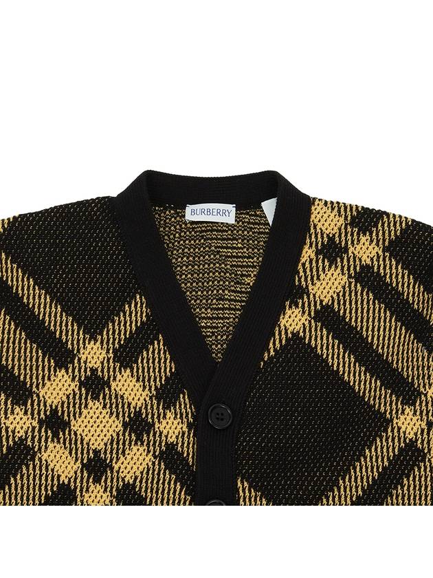 Kids Check Mesh Cotton Cardigan Yellow Black - BURBERRY - BALAAN 4