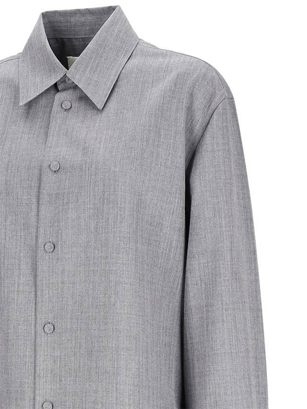 Wool Long Sleeve Shirt Grey - JIL SANDER - BALAAN 4