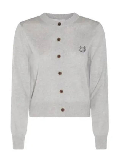 Bold Fox Head Patch Regular Cardigan Grey - MAISON KITSUNE - BALAAN 2