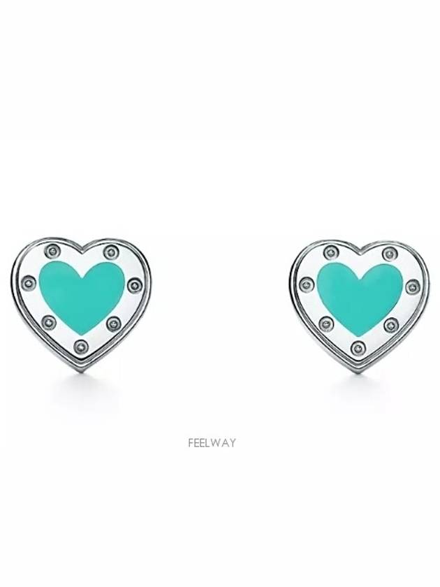 Tiffany Return to Love Blue Heart Earrings Silver Mini - TIFFANY & CO. - BALAAN 4