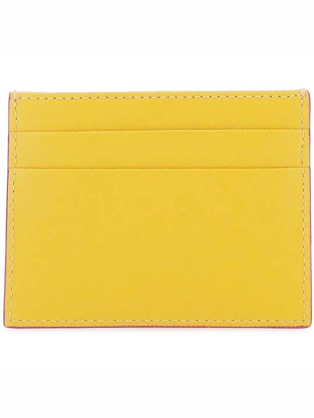 Logo Saffiano Card Wallet Yellow - MARNI - BALAAN 4