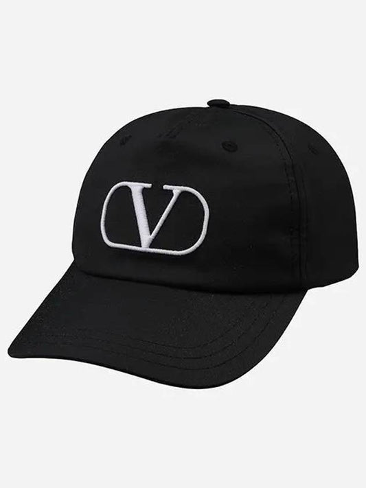 Signature V Logo Ball Cap Black - VALENTINO - BALAAN 2