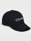 Embroidered Logo Cotton Ball Cap Black - CELINE - BALAAN 3