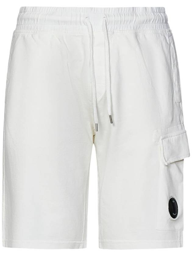 Light Fleece Utility Shorts White - CP COMPANY - BALAAN 4