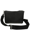 triangle logo leather shoulder bag black - PRADA - BALAAN 4