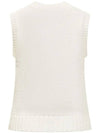 Women's Logo Cotton Rope Crop Knit Vest White - GANNI - BALAAN 4