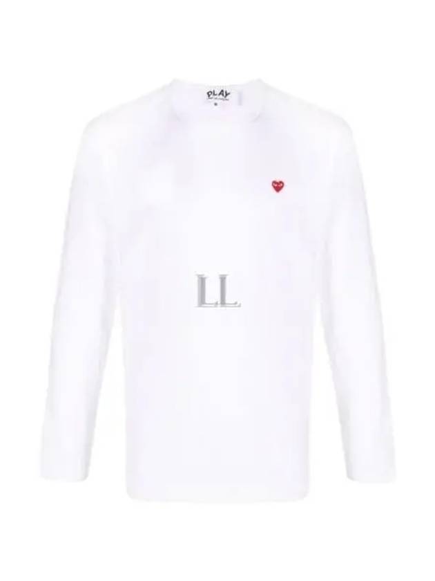 Men's Mini Red Wappen Long Sleeve T-Shirt P1 T308 2 White - COMME DES GARCONS - BALAAN 2