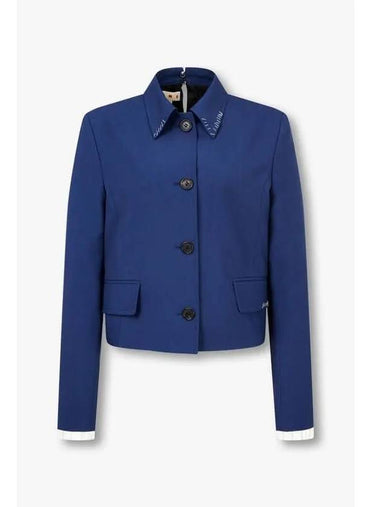 Stitch point wool jacket dark blue - MARNI - BALAAN 1