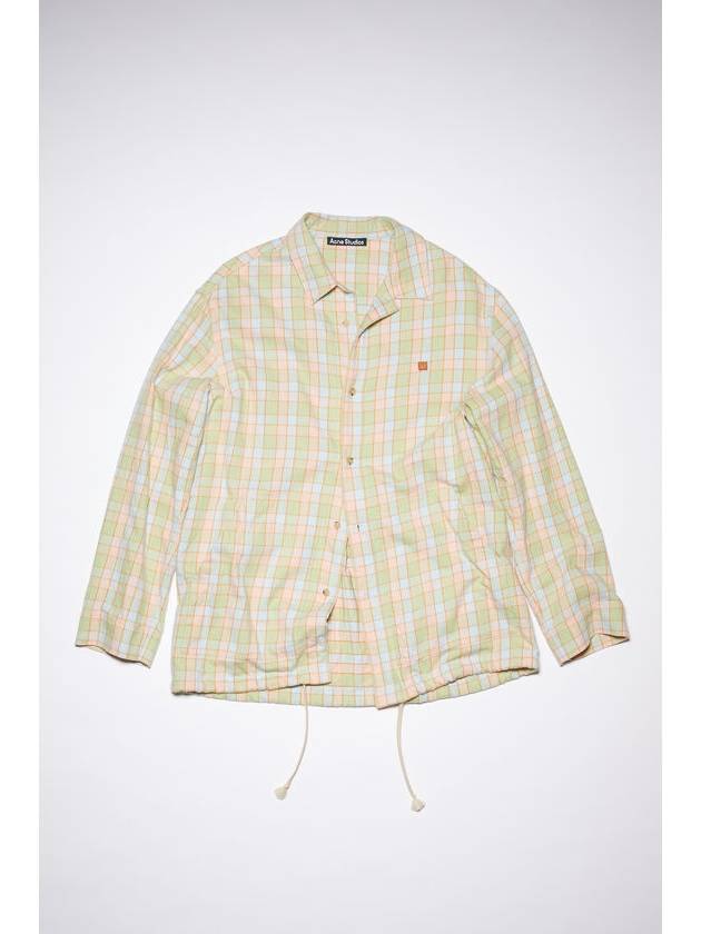 Men's Flannel Long Sleeve Shirt Orange Beige - ACNE STUDIOS - BALAAN 4