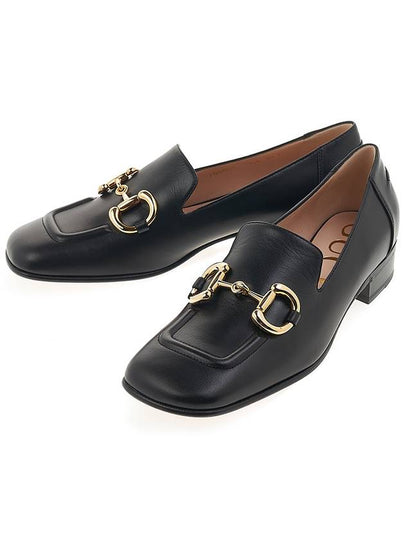 Horsebit Square Toe Leather Loafers Black - GUCCI - BALAAN 2