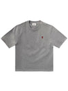 Small Heart Logo Boxy Fit Short Sleeve T-Shirt Grey - AMI - BALAAN 2