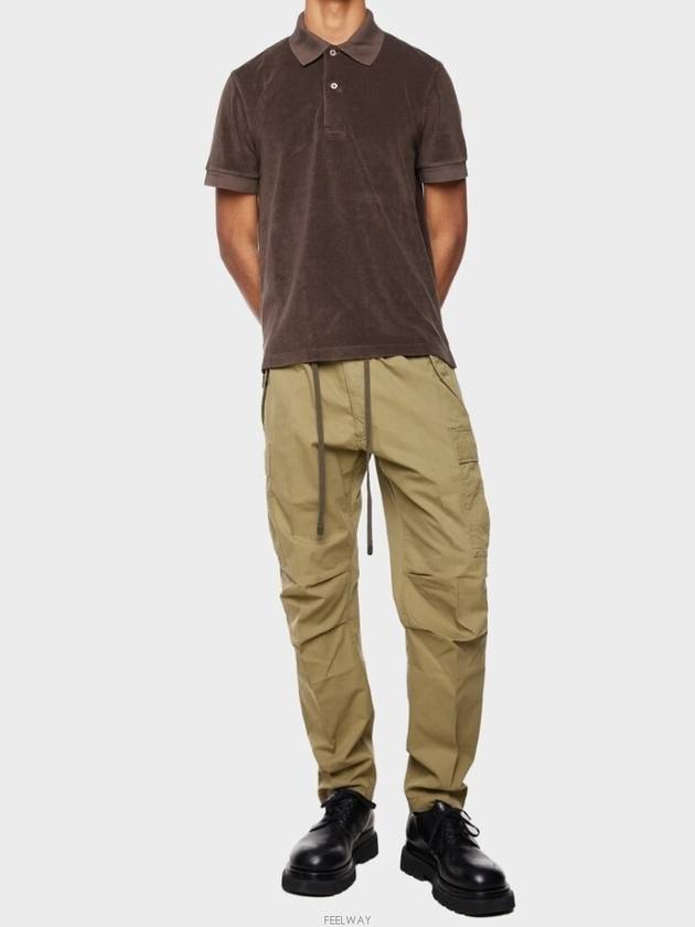 Terry Cotton Short Sleeve Polo Shirt Brown - TOM FORD - BALAAN 5