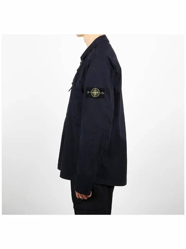 Supima Cotton Twill Stretch-TC Jacket Navy Blue - STONE ISLAND - BALAAN 4