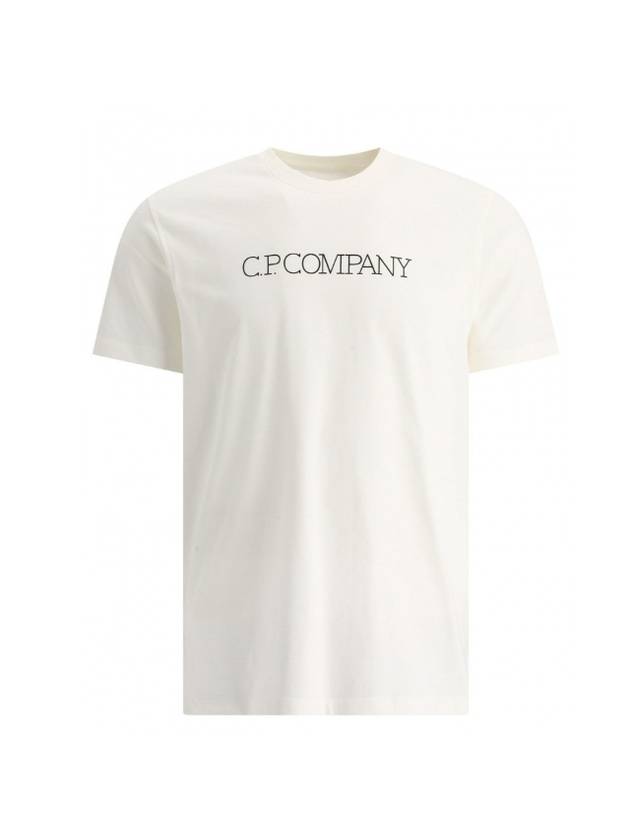 Logo Short Sleeve T-Shirt White - CP COMPANY - BALAAN 1