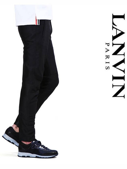 Men s Slim Fit Straight Pants Anthracite - LANVIN - BALAAN 2