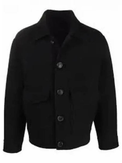 Boxy Fit Double Face Jacket Black - AMI - BALAAN 2