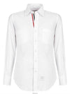 Men's Logo Patch Classic Cotton Long-Sleeve Shirt White - THOM BROWNE - BALAAN 2