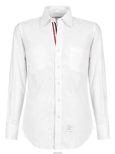 Men's Logo Patch Classic Cotton Long-Sleeve Shirt White - THOM BROWNE - BALAAN 2