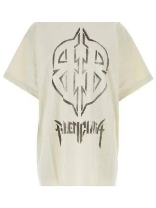 Metal BB Stencil Cotton Short Sleeve T-Shirt White - BALENCIAGA - BALAAN 2