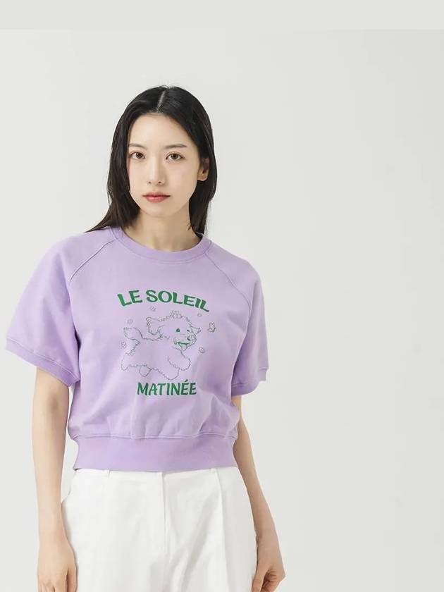 Happiness Puppy Half Sweat Shirt LAVENDER - LE SOLEIL MATINEE - BALAAN 1