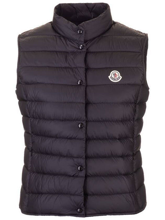 Women's Liane Logo Patch Padded Vest Black - MONCLER - BALAAN 1