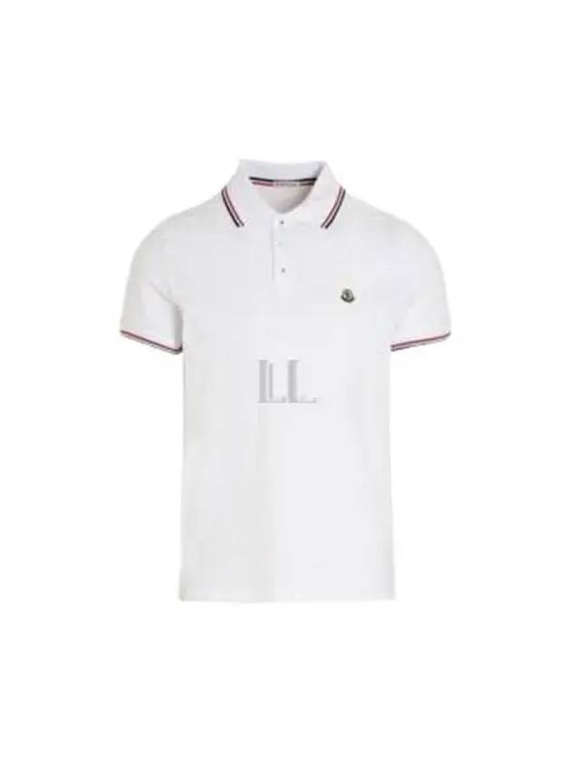 Small Logo Patch Short Sleeve Cotton Polo Shirt White - MONCLER - BALAAN 2