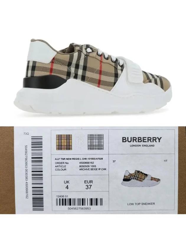 Vintage Check And Leather Sneakers White Archive Beige - BURBERRY - BALAAN 7