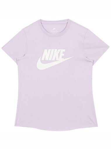 Sportswear Essential Logo Short Sleeve T-Shirt Purple - NIKE - BALAAN 1