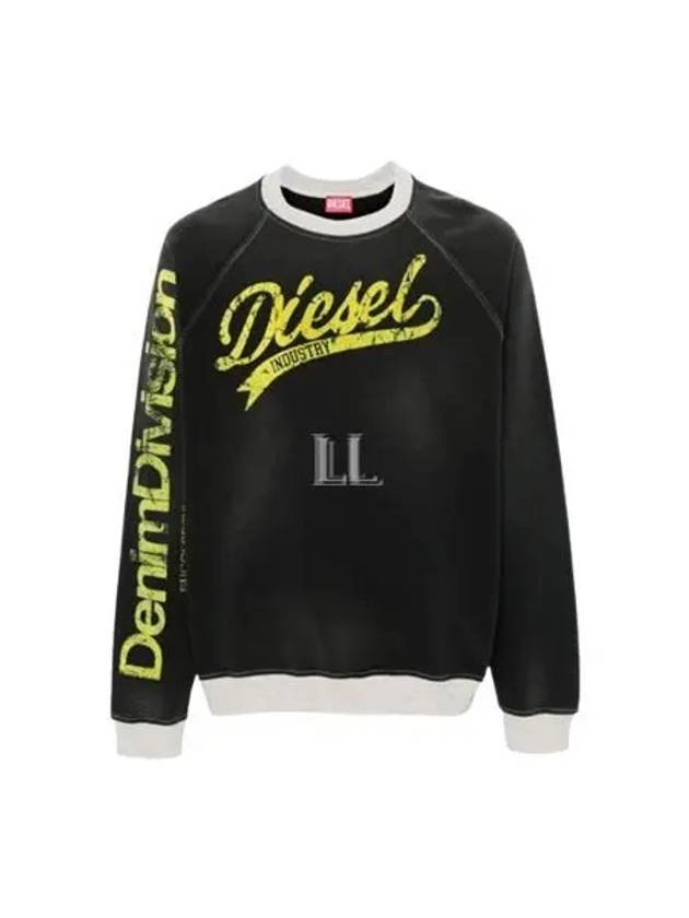 S Flock Logo Sweatshirt Black - DIESEL - BALAAN 2