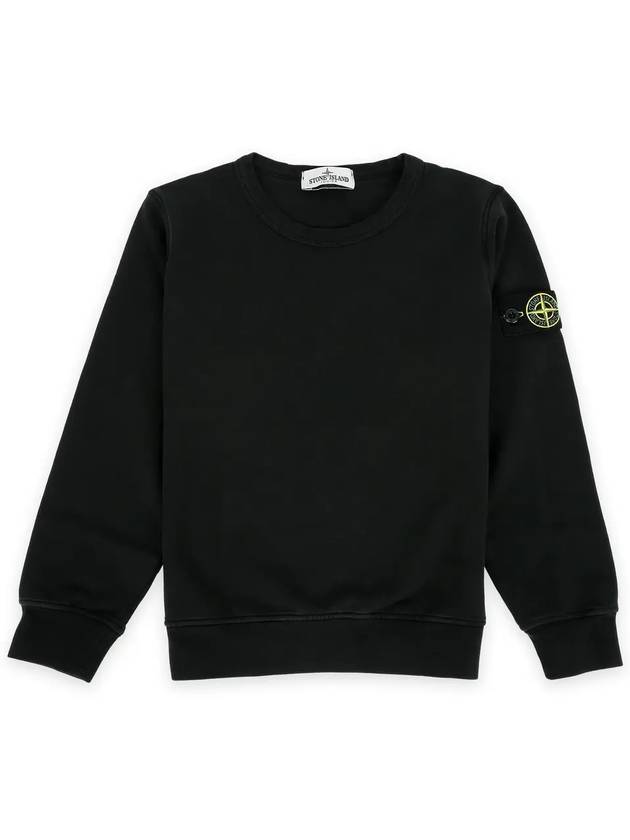 Kids Garment Dyed Logo Wappen Patch Sweatshirt Black - STONE ISLAND - BALAAN 4