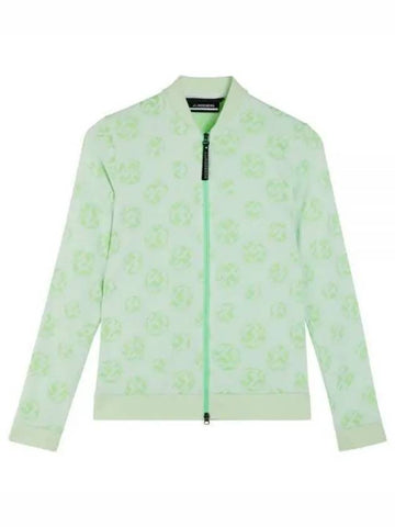 Sports Sphere Dot Jacquard Mid Layer Zip-Up Jacket Green White - J.LINDEBERG - BALAAN 1