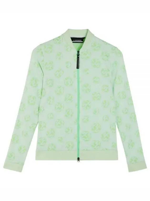 Sports Sphere Dot Jacquard Mid Layer Zip-Up Jacket Green White - J.LINDEBERG - BALAAN 2