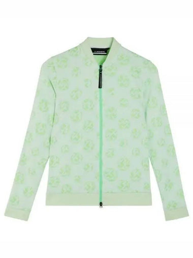 Sports Sphere Dot Jacquard Mid Layer Zip-Up Jacket Green White - J.LINDEBERG - BALAAN 1