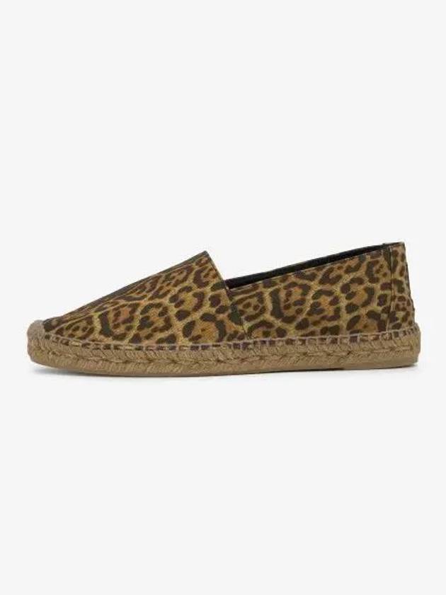 Logo Leopard Canvas Espadrilles Brown - SAINT LAURENT - BALAAN 2