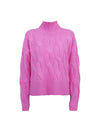 Women's Relaxed Fit Wool Cashmere Turtleneck Pink - MAX MARA - BALAAN.