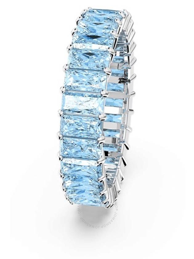 Swarovski Rhodium Plated Blue Baguette Cut Matrix Ring, Size 55 - SWAROVSKI - BALAAN 3