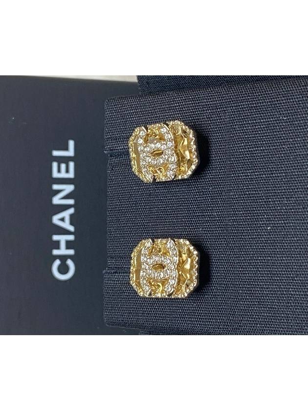 earrings metal strass gold crystal - CHANEL - BALAAN 6