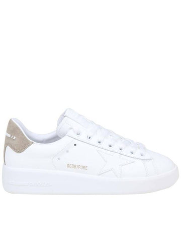 Pure Star Suede Tab Low Top Sneakers White - GOLDEN GOOSE - BALAAN.