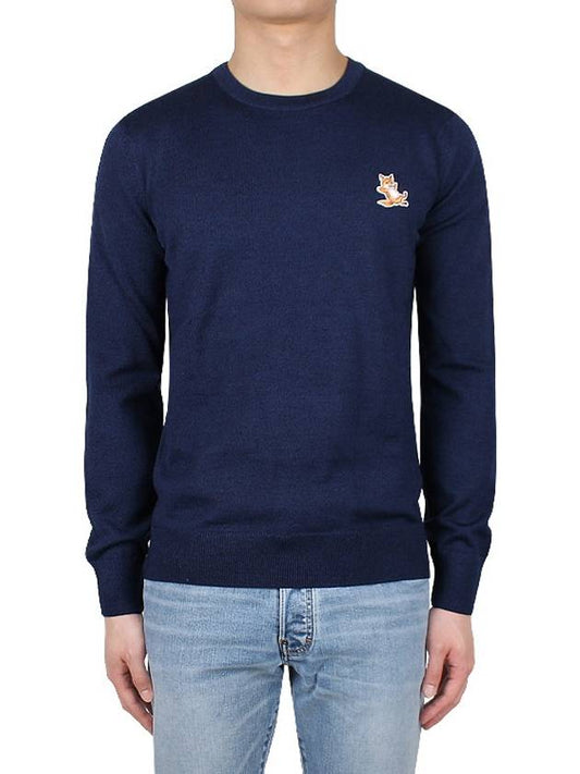 Chillax Fox Patch Classic Sweatshirt Navy - MAISON KITSUNE - BALAAN 2