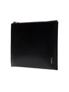 Tiny Gold Monogram Logo Medium Clutch Bag Black - SAINT LAURENT - BALAAN 4