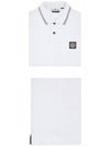 Stretch Cotton Pique Short Sleeve Polo Shirt White - STONE ISLAND - BALAAN 6