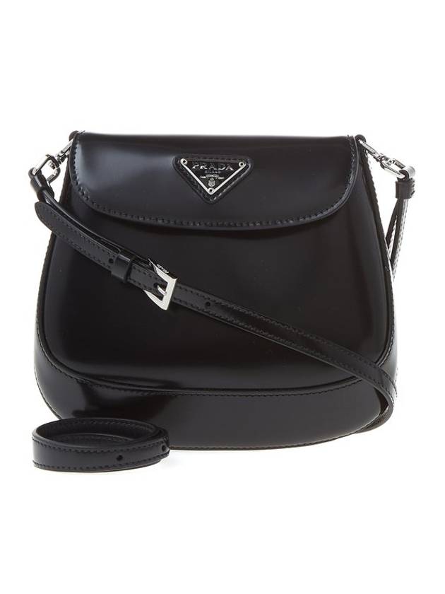 Cleo Brushed Leather Mini Shoulder Bag Black - PRADA - BALAAN 1