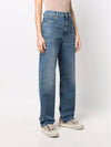 Women's Washed Wide Cotton Kim Jeans Blue - GOLDEN GOOSE - BALAAN 4