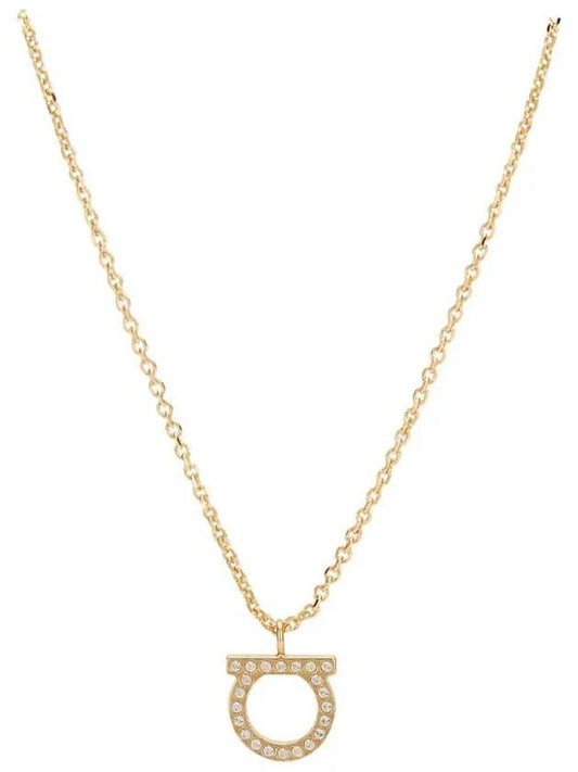 Gancini Crystals Necklace Gold - SALVATORE FERRAGAMO - BALAAN 2