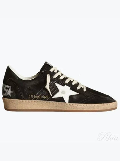 Men's Ballstar Suede Low Top Sneakers Black - GOLDEN GOOSE - BALAAN 2