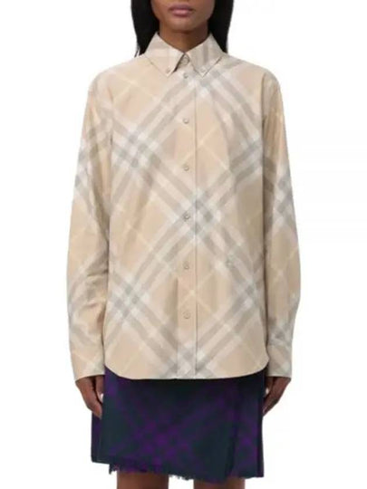 Vintage Check Cotton Long Sleeve Shirt Beige - BURBERRY - BALAAN 2