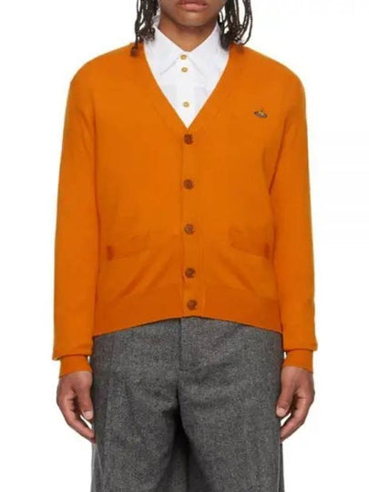 Embroidery Logo Fine Wool Cardigan Orange - VIVIENNE WESTWOOD - BALAAN 2