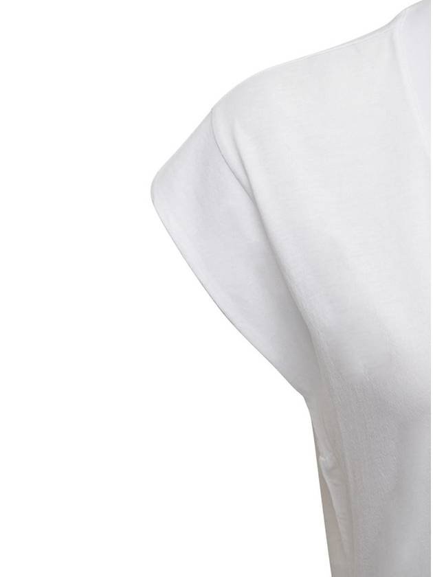 White Cotton V-Neck T-Shirt - FRAME - BALAAN 3